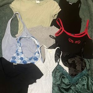 assortment of crop tops
